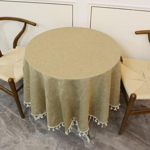 Round Nordic Tassels Table Cloths Elegant Decoration Cotton Linen Rectangular Dining Tablecloth Wedding Party Hotel Desk Covers