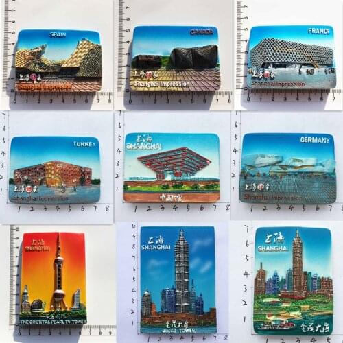 Shanghai 3D Impression World Expo Fridge Magnet Tourist Souvenirs Refrigerator Magnetic Stickers Travel Collection