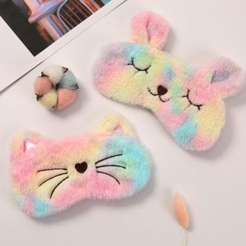 Unicorn Eye Mask Cartoon Variety Sleeping Mask Plush Eye Shade Cover Eyeshade Relax Mask Suitable for Travel Home Party Gifts