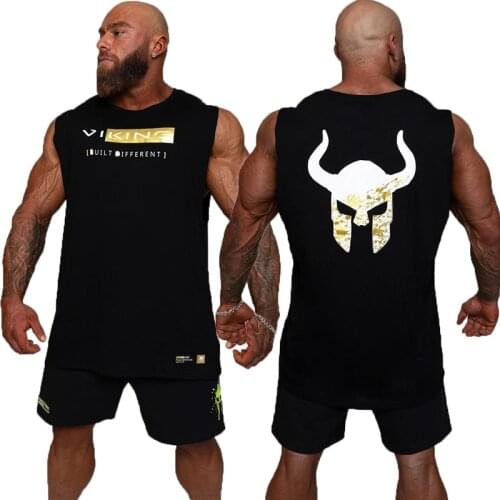 Gym Bodybuilding Tank Top Men Fitness Training Workout Sleeveless Vest Top Cotton Running Mens Clothing Basketball Sports Vest