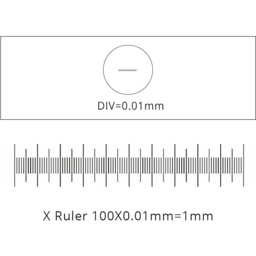 Microscope Stage calibration glass slide with 0.01MM Microscope Stage Micrometer