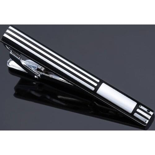 Mens tie clips Black Enamel Metal high quality wedding tie clips for men business party formal dresses christmas