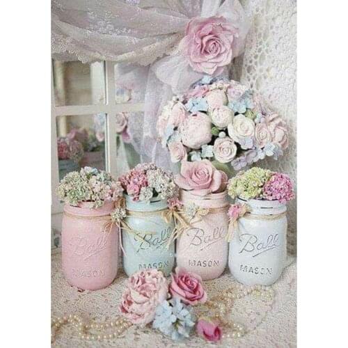 Full square/round Embroidery 5D DIY diamond painting Flower basket Pattern 3D Cross stitch kits mosaic wall stickers