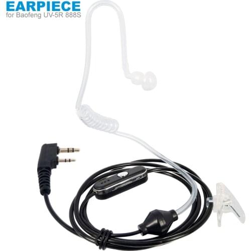 2Pin Crystal Cable Heaset Earpiece Mic for Baofeng UV-5R BF-888S UV-82 GT-3TP TYT Puxing Zastone Walkie Talkie Two Way Radio