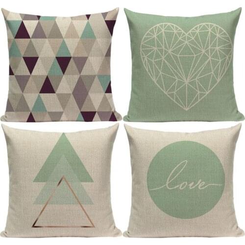 New Throw Pillow Covers Geometric Cushion Cover Nordic Home Sofa Decorations High Quality Linen Material Pillowcase 45CM*45CM