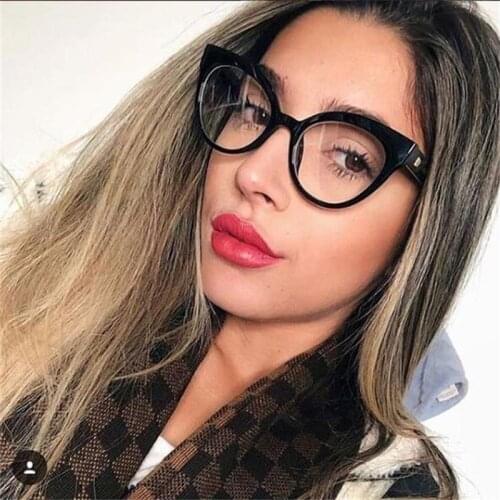 Blue Cats eye Glasses Frame Clear Lens Women Myopia Nerd Glasses Transparent Optical Frame Spectacles Men Fashion Eyeglasses