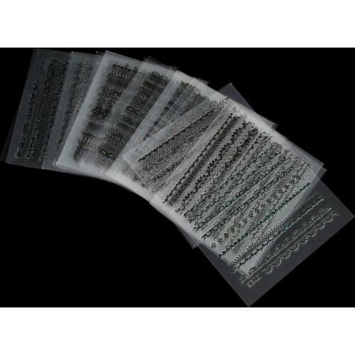 Wholesale 1500pcs (30pcs/pack) White / Black Lace Nail Sticker Nail Art beauty Wrap Nail Stickers Decoration Patch free shipping