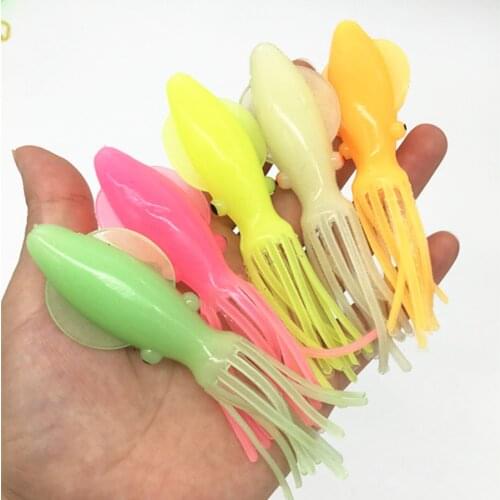 10Pcs*10.5cm/12gSea Fishing Tuna Trolling Octopus Squid Fishing Lure Glow Luminous Soft octopus Skirt Pesca Artificial Bait