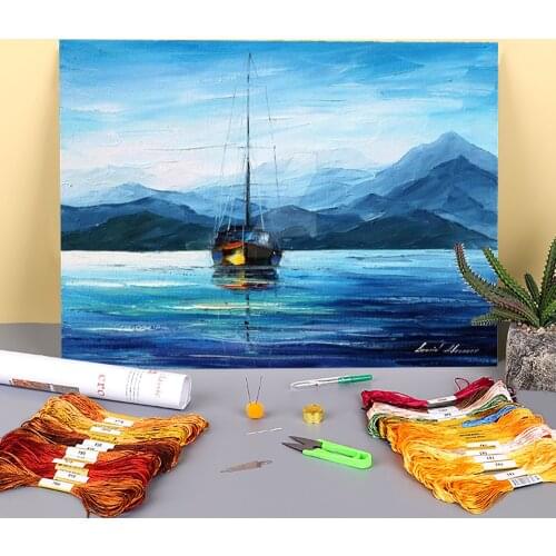 Fresh Morning Printed Water-Soluble Canvas 11CT Cross Stitch Kit DIY Embroidery DMC Threads Knitting Handicraft Design
