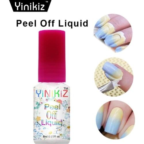 Yinikiz Nail Art Finger Skin Nail Peel Off Latex Cuticle Guard Protect Cream Tape Easy To Clean Nail Polish
