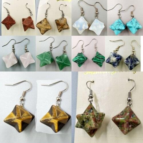 Star Art Women Bead Dangle Earrings Pair WFH530