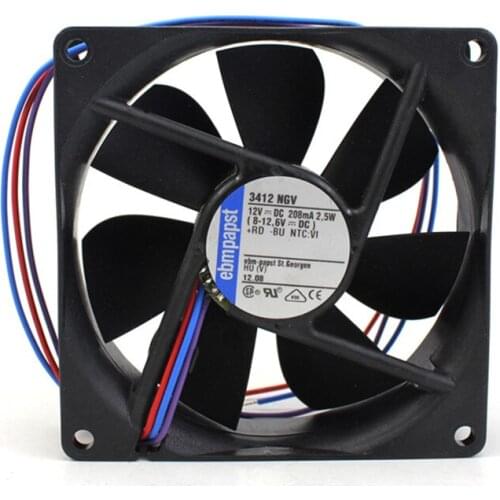 3412NGV 9225 12V 2.5W 3wire 9cm cooling fan 6months Warranty