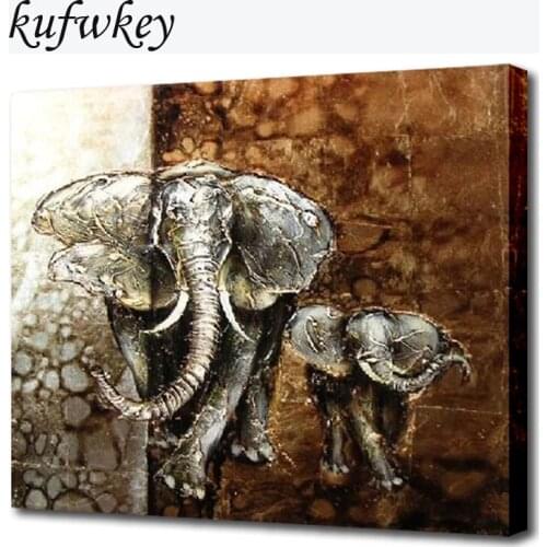 Elephant Mother and baby diy 5d Diamond Painting Full Diamond Embroidery Rhinestone Cross Stitch diamond painting cat Home Decor
