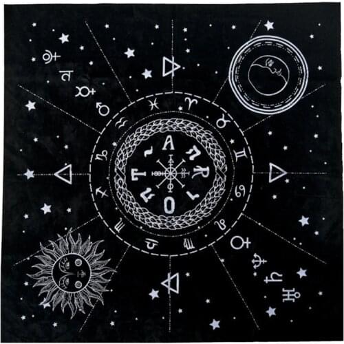 Divination Altar Cloth 12 Constellations Board Game Fortune Astrology Oracle Velvet Card Pad Tarot Card Tablecloth