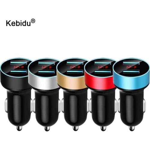Kebidu Fast Dual USB Car Charger Adapter LED Display 5V 3.1A Auto USB Car Phone Charger for iPhone Huawei Z2