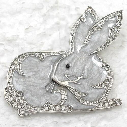 Clear Rhinestone Rabbit Pin brooches Fashion brooch C966 A