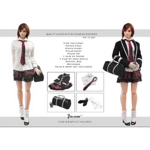 CC255 1/6 Scale Japanese Girl Students School Uniform Set for 12'' Female Action Figure Body DIY