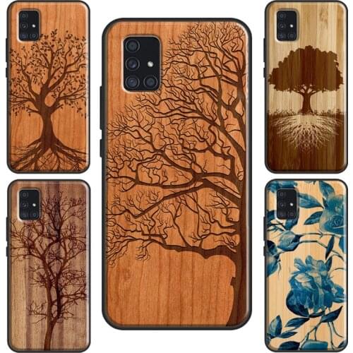 Tree Flower Bamboo Wood For Samsung A21S A20e A11 A31 M31 M30S Case For Galaxy A40 A10 A71 A70 A51 A50 Cover