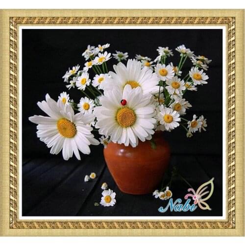 Flowers photo beads pictures 4651R - Round Diamond embroidery cross stitch diamond mosaic painting