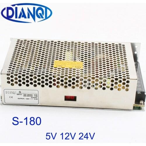 DIANQI S-180W 5V 12V 24V Switching Power Supply ac dc transformer converter variable single output S-180-12 S-180-5 S-180-24