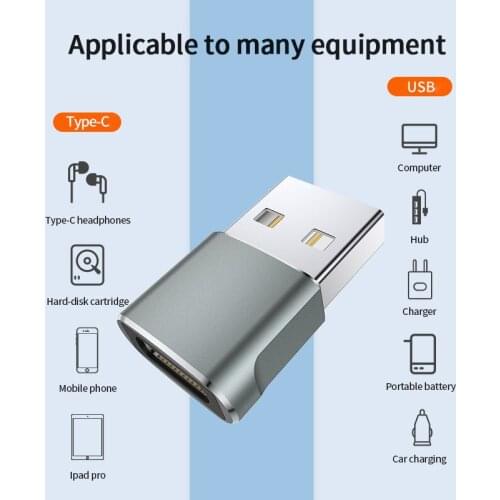 For IPhone 12 Samsung S20 Connector USB C Female To USB Male Adapter Type C To A Charger Cable Data Transfer Adapter