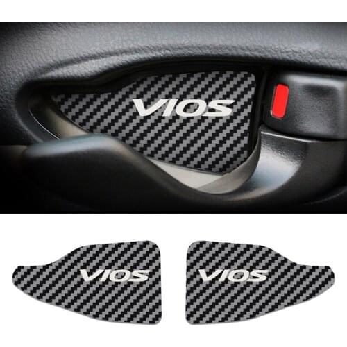 For Toyota Vios carbon fiber car interior door handle ornament sticker Accessories Car Styling