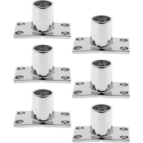6 Pieces Marine Boat Hand Rail Fitting 90 Degree for 1 inch 25mm Tube 316 Stainless Steel - Silver