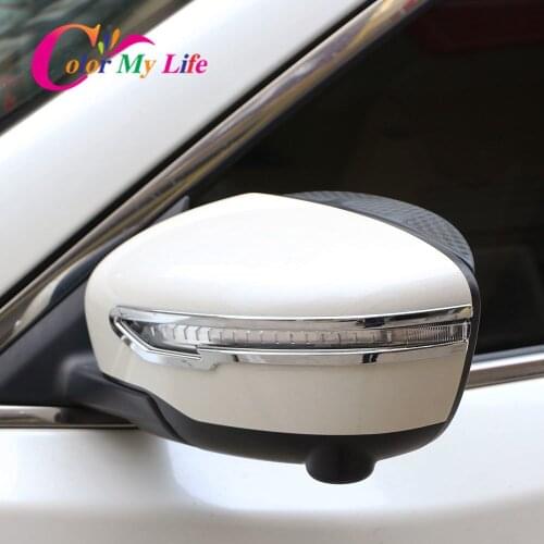 ABS Chrome Car Rearview Mirror Protection Strips Rear View Mirror Trim Stickers for Nissan X-trail T32 Qashqai J11 Murano Parts