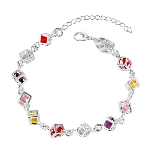 Beautiful Design Silver color Crystal Charm Bracelet Fashion party jewelry wedding gift for woman of good quality Factory Outlet