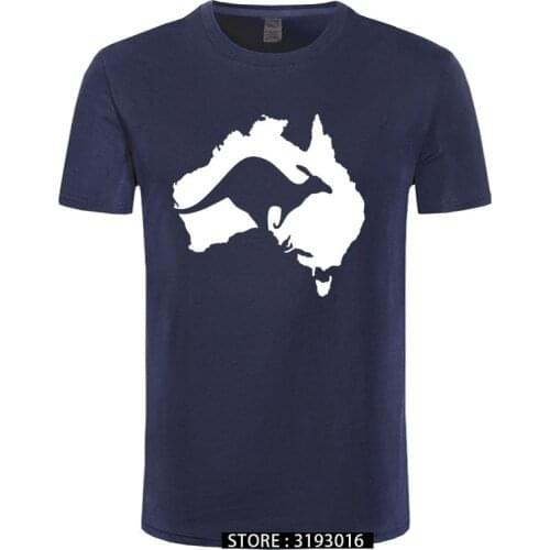 Cool Australia Map Kangaroo T Shirt Men Cotton O-neck Hip Hop Tops Harajuku Streetwear Australia T-shirt