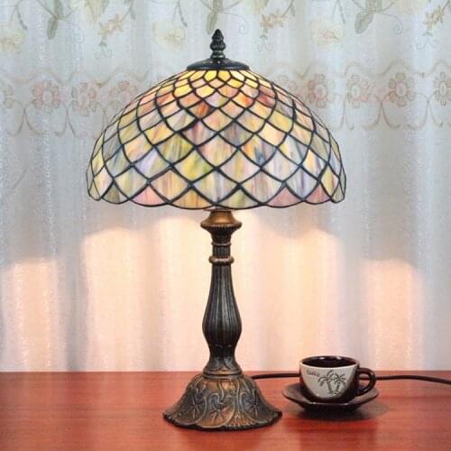 Tiffany lamp bedroom bedside lamp bar wedding color glass lighting lamp shell Garden