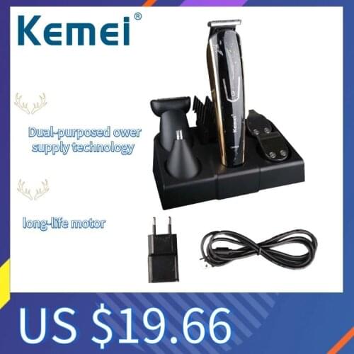 Kemei 5 In 1 Barber Hair Trimmer Titanium Steel Cutter Men Kids Shaver for Cordless Electric Clipper Power Shaving Machine F30