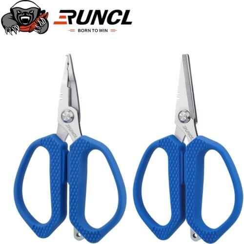 RUNCL Multi-Functional Stainless Steel PE Fishing Line Scissors With Catting Braid Lure Cutter Hook Remover Fishing Tackle Tool