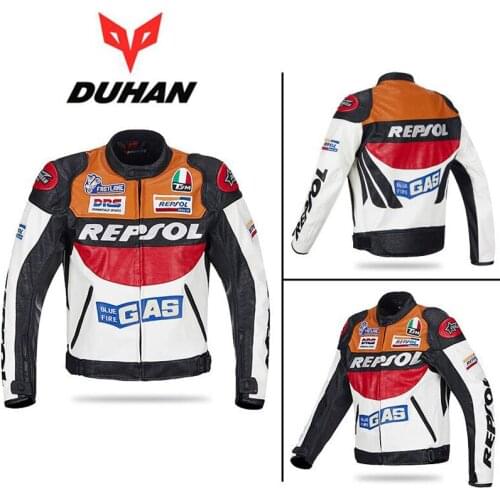 New arrive Moto GP REPSOL Racing Leather motorcycle jacket VS02 PU leather DUHAN waterproof colorful good quality