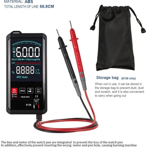 Touch Screen Multimeter Automatic Digital 6000 Counts Intelligent Scanning AC Direct Current Measurement NCV RMS Measurement