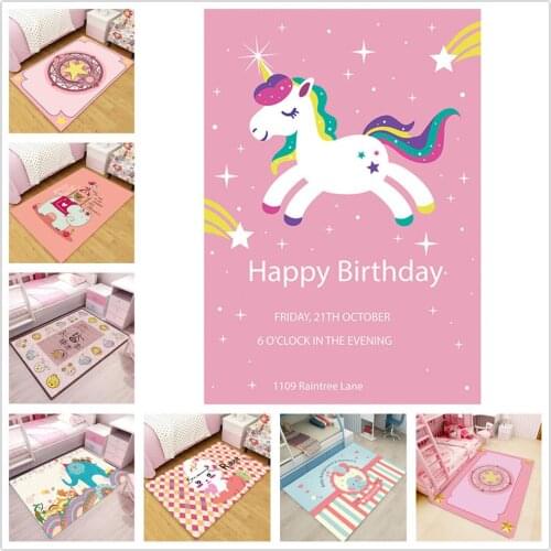 Cartoon Unicorn 3D Printed Carpet Kids Room Play Floor Mat Child Bedroom living Room area rugs Childrens Christmas gift Carpets