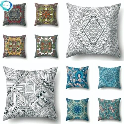 Nordic Geometric Floral Print Cushion Cover Sofa Decorative Polyester Pillow Case Cushion Home Decor Throw Pillow Cover 45X45CM