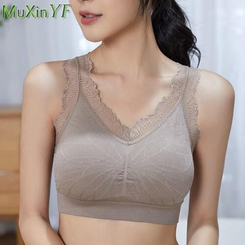 2021 New Lace Sexy Bra Womens Beauty Back Sports Bralette Wrapped Chest Underwear Female No Steel Plus Size Lingerie Vest