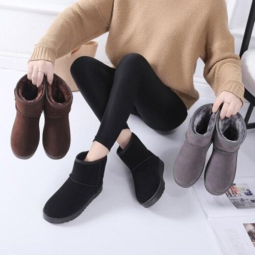 2021 New Snow Boots Woman Winter Women Ankle Boot Korean Fashion Plus Size Non-slip Flat Booties Keep Warm Ladies Shoes Hot