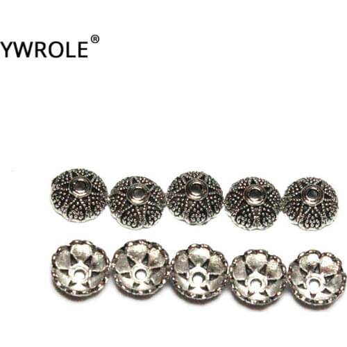 Wholesale 50 Pcs/pack Silvery Flower Bead Caps Jewelry Findings DIY Bracelet Necklace Accessories For Jewelry Making 8mm