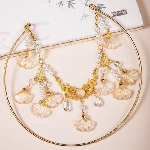 Necklace Costume Neck Ring Classical Cheongsam With Ancient Vintage Fairy Chinese Chain Birthday Gift Metal Women Accessories