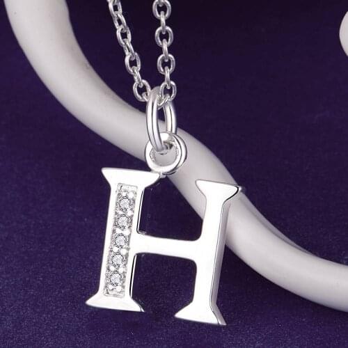 Letter H- Pendant Necklaces Silver Plated Necklaces Silver Trendy Jewelry Necklaces Jewelry Wholesale Free Shipping usvp LP218