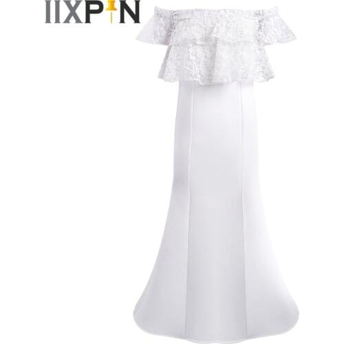 Girls Dresses Kids Ruffle Lace Birthday Dress Pageant Costumes Wedding Party First Communion Clothing Elegant Princess Dress