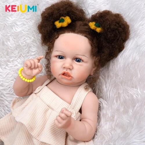 Lovely 23 Inch 57 cm Newborn Baby Girl Full Silicone Body Reborn Dolls Lifelike Kids Playmate Baby Toys Girl Christmas Gifts