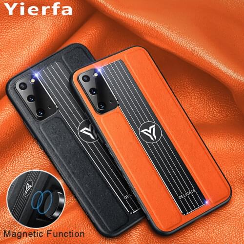 S20 Case For Samsung S20 Plus Case Silicone Shockproof Bumper Metal Magnetic Leather Back Cover For Galaxy S20 Ultra Phone Cases