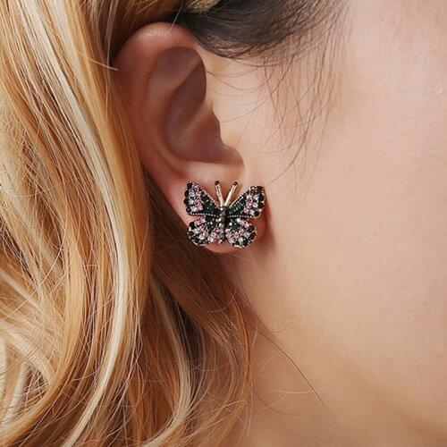 New Design Hot Sale Fashion Jewelry Premium Luxury Zircon Earrings Smart Butterfly Earrings For Women Gift