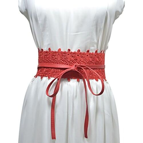 SISHION Fashion Black White Wide Corset Lace Belt BG828 Female Self Tie Waistband Belts for Women Wedding Dress Waist Band