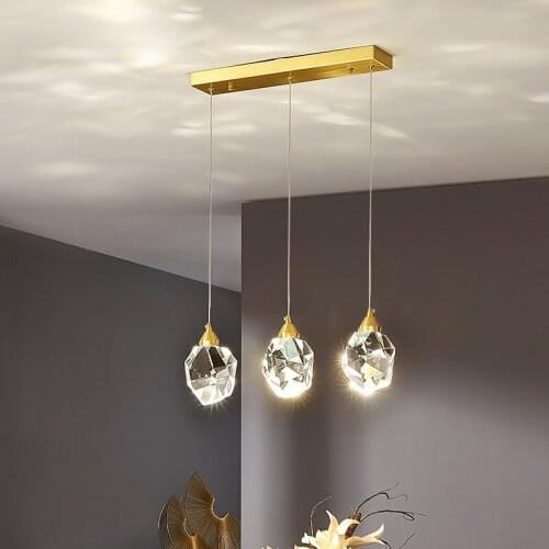 Nordic Crystal Pendant Light for Living Room Bar Hanging Pendant Lamps for Bedroom Bedside Wall Light Home Decor Fixture