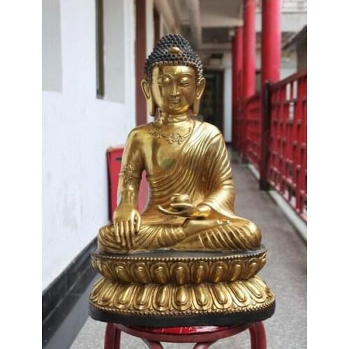 Tibet Copper bronze Buddhism Tantric Sakyamuni Shakyamuni buddha Statue