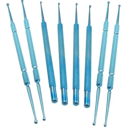 Titanium Alloy Double Ended 2.0mm3.0mm Diameter Ophthalmic Forceps Chalazion Curette Micro Autoclavable Ophthalmic Instruments